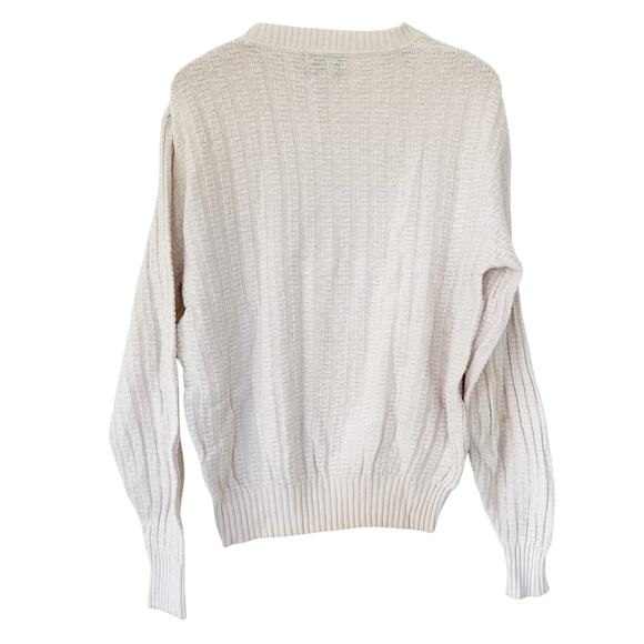Vintage Woolrich White Cream Knit Sweater Sz L - Picture 4 of 6